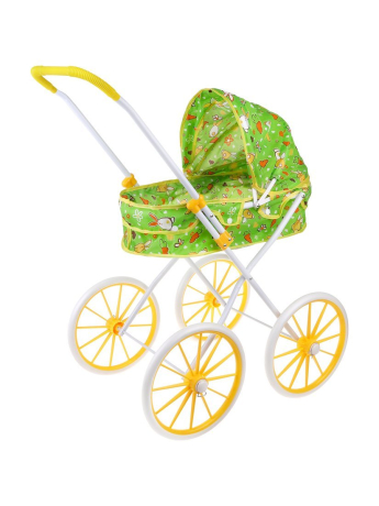 Коляска-люлька для кукол "Милый кролик", большие колёса, металл., пакет