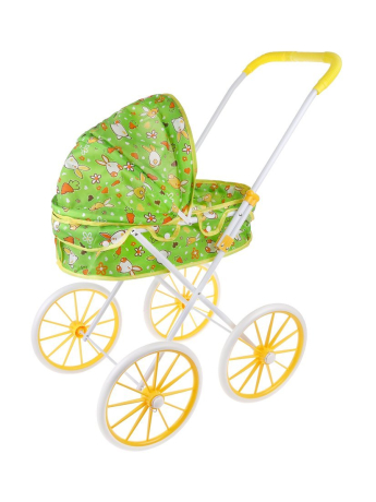 Коляска-люлька для кукол "Милый кролик", большие колёса, металл., пакет