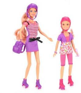 Игровой набор Defa "Прогулка на роликах", 2 куклы, 6 предм., коробка