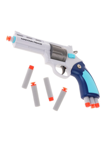 Револьвер механический с мягкими пулями, в комплекте мягкие пули 8шт.