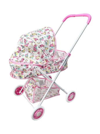 Коляска-люлька для кукол "Зайчики" с корзиной металл, пакет