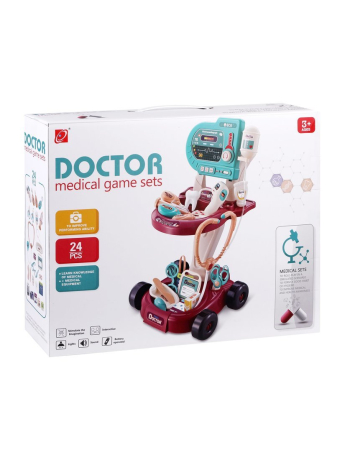 Игровой набор "Доктор", 24 предм, эл. пит. AG10х2, AG13х4, вх. в компл., ААх2 не вх. в компл., коробка