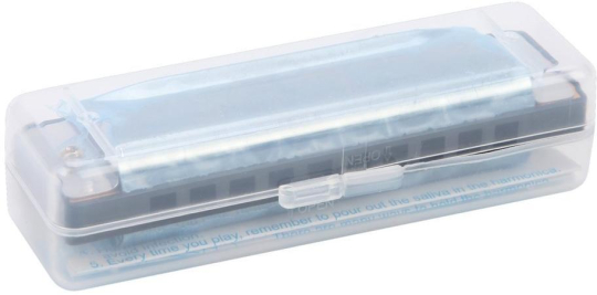 Губная гармошка пластм., 10 см, в пласт. чехле