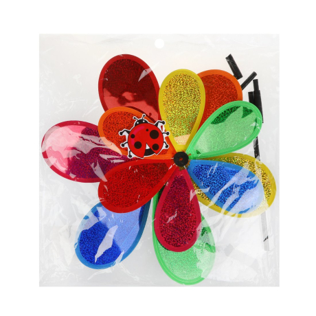 Вертушка Насекомое на цветке, тройная, голограмма 70 см