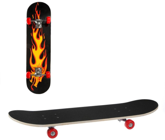 Скейтборд деревянный 80х20 см, PVC колеса