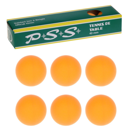 Шарики для пинг-понга, тяжёлые, 6 шт., коробка, в ассорт.