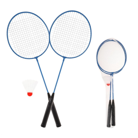 Бадминтон метал.; ракетки 2 шт 63*20 см., волан 1 шт., сетка, синий