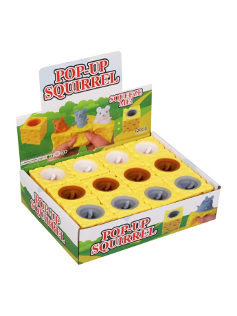 Игрушка-антистресс "Мышка в сыре" в ассорт., дисплей