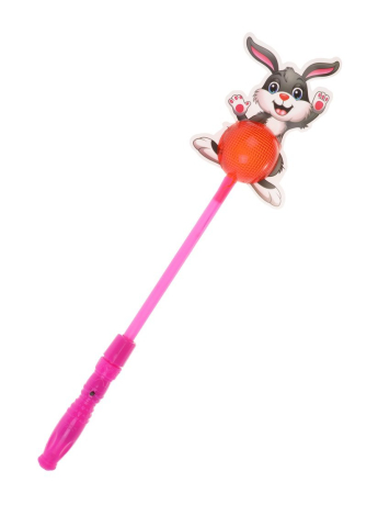 Волшебная палочка "Весёлые зверята" со светом, 36 см, свет, в компл. бат. AG13х3 шт., пакет, в ассорт.