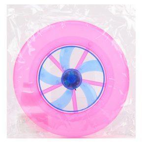 Тарелка летающая (фрисби) 22 см. в ассорт., свет, эл. пит. AG13*2 шт. в компл.