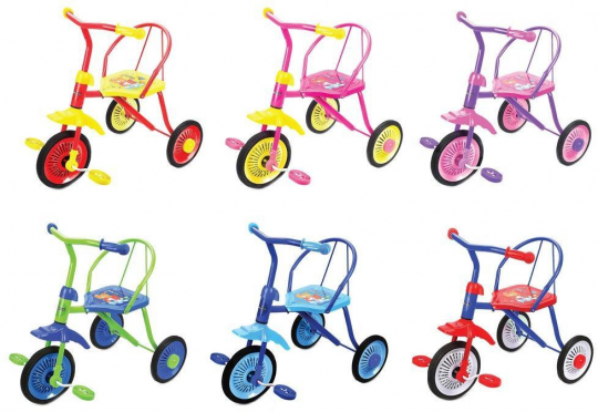 Велосипед 3-х колёсный Moby Kids Друзья, двухцветные, колёса 9/8', 6 цветов