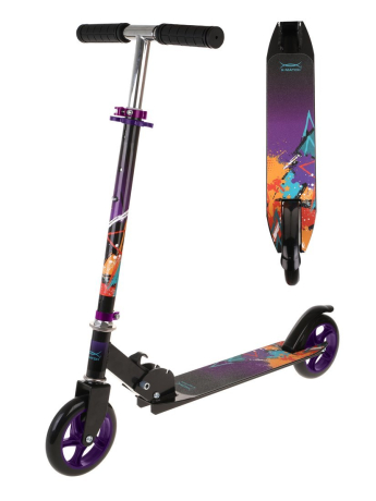Детский складной двухколесный самокат X-Match Street Art, колёса PU 145 мм.