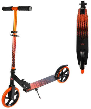 Складной двухколесный самокат X-Match Delta анодированный, колёса PU 200 мм., оранжевый