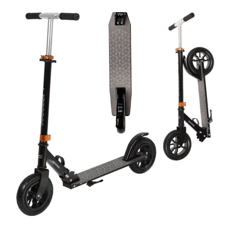 Складной двухколесный самокат X-Match AIR, резиновые надувные колеса 200 мм.