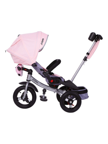 Велосипед трёхколёсный Moby Kids Leader 360° 12x10 AIR Car, розовый