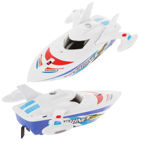 Катер "Интерпол" 21, 5х15х9 см. электр., эл. пит. AA*3 шт. не в компл., блистер, в ассорт.