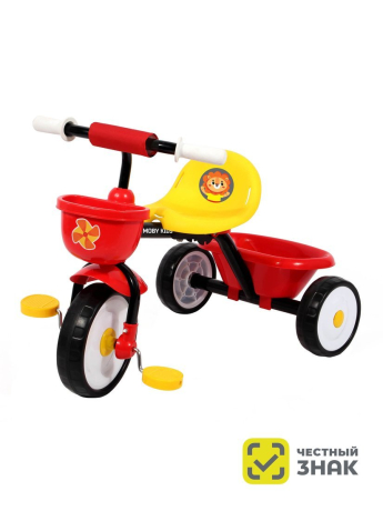 Велосипед детский трёхколёсный складной Moby Kids Primo Львенок