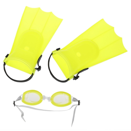 Набор для ныряния: очки плавательные с ластами р-р. регулир.: 26-32, ассорт.