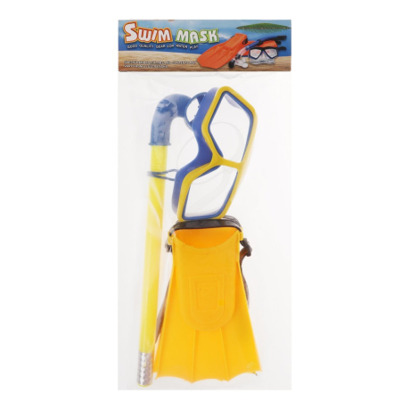 Набор для ныряния: маска, трубка 37 см., ласты 18х12 см., цвета в ассорт., пакет с хедером