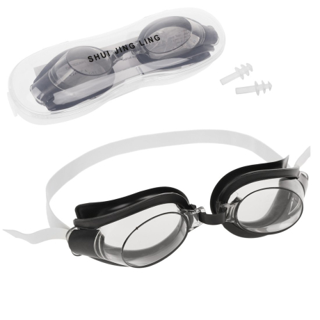 Набор для плавания: очки 17х4 см., беруши, кейсдля хранения пластик, в ассорт.