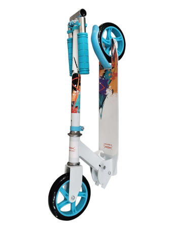Детский складной двухколесный самокат X-Match Street Art, колёса PU 145 мм., белый