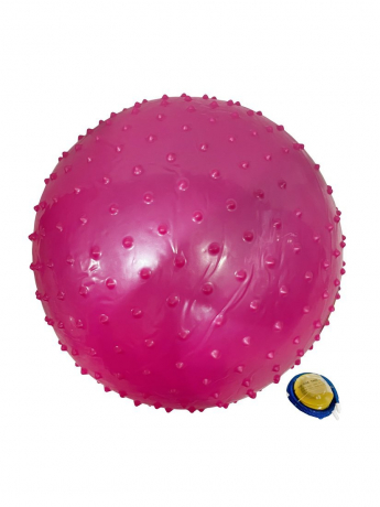 Мяч Фитнес Х- Match 65 см. с шипами массажный, ПВХ, розовый, насос в компл.