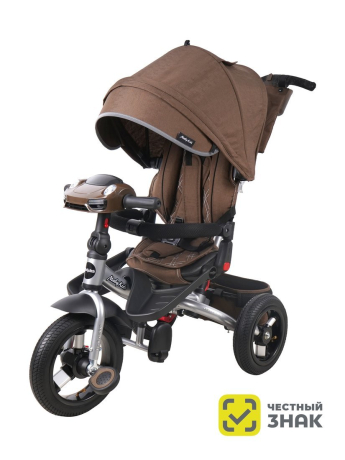 Велосипед 3 кол. Leader 360° 12x10 AIR Car, цвет тёмный шоколад