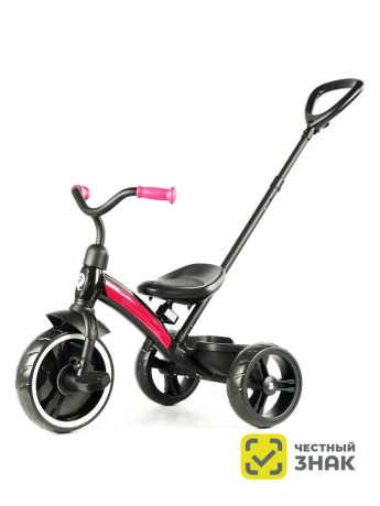 Велосипед детский ТМ QPLAY Elite plus 10х8 EVA, тёмно-розовый с чёрным