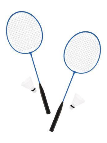 Ракетки для бадминтона 2 шт. 60х20 см. металлик, волан 2 шт., сетка