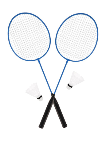 Ракетки для бадминтона 2 шт. 60х20 см. металлик, волан 2 шт., сетка