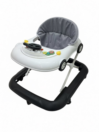 Ходунки-машинка детские складные, 8 колес, звук, регулир. высоты, эл. пит.AААх3 не в компл., серый графит