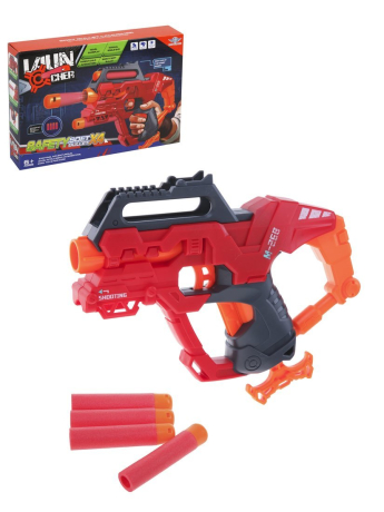 Бластер, в комплекте: м/пули 4шт.