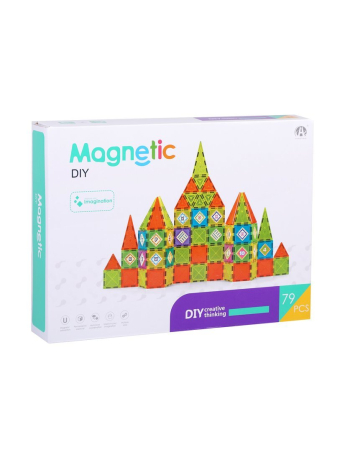Конструктор магнитный, 79 дет., коробка
