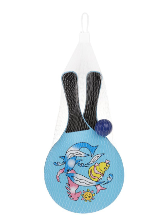 Ракетки пляжные 18, 5 *33 см. с шариком, в ассорт. Сетка