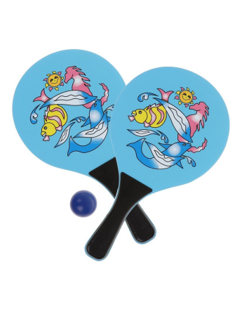 Ракетки пляжные 18, 5 *33 см. с шариком, в ассорт. Сетка