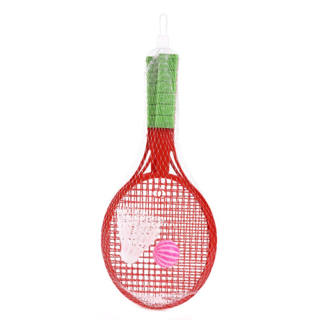 Набор ракетки детские 33, 5 см, волан, мяч., в ассорт.. Сетка