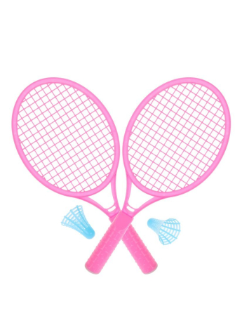 Ракетки для игр на открытом воздухе 28 см. 2 шт., волан 2 шт., в ассорт.