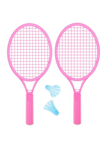 Ракетки для игр на открытом воздухе 28 см. 2 шт., волан 2 шт., в ассорт.