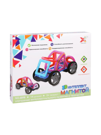 Конструктор магнитный, 14 деталей, коробка