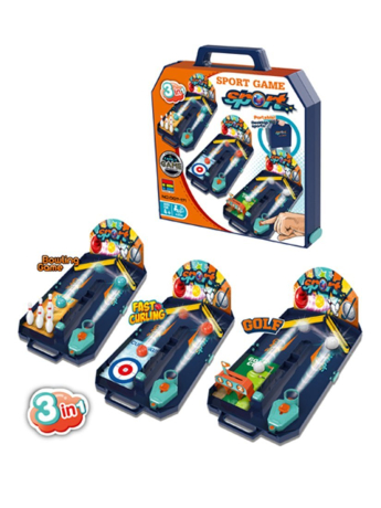 Настольные игры 3 в 1, боулинг, гольф, кёрлинг