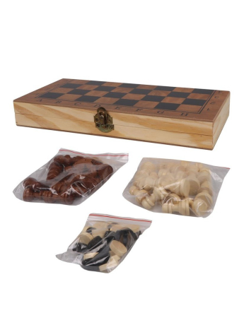 Настольная игра 3 в 1 Шахматы, шашки, нарды, доска 29, 5х29х2см, коробка