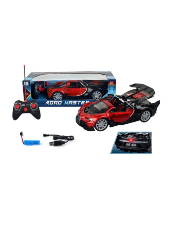 Гоночная машина радиоуправляемая, 5 каналов, свет, открываются двери, в комплекте аккумулятор, USB шнур, элементы питания АА*2шт.не входят