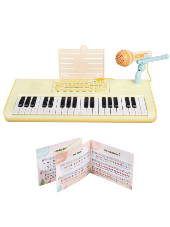 Игрушка музыкальная: Синтезатор, 37 клавиш, микрофон, USB кабель, встр. акк-р 3, 7 V, в ассорт., коробка
