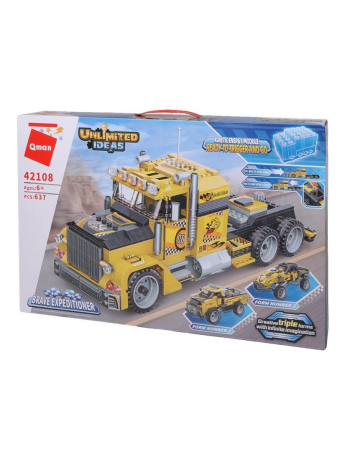 Конструктор 3 в 1 Qman 637 дет., pull back, коробка