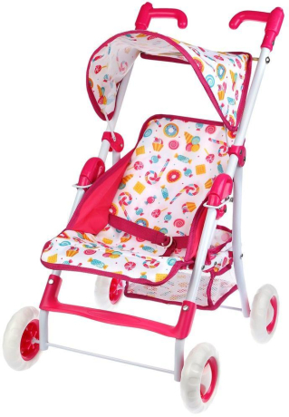 Коляска прогулочная "Фантазия", малин., 42*35*65см.