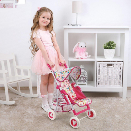 Коляска прогулочная "Фантазия", малин., 42*35*65см.