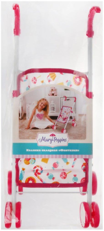 Коляска складная "Фантазия", малин., 32*23*46см.