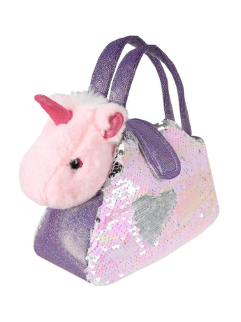 Единорог 18см в сумочке с пайетками