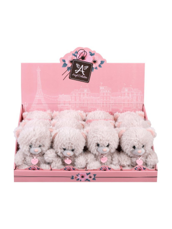 Мишка-валентинка "Неженка" роз. 14см, дисплей