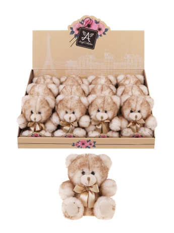 Мишка Пушистик 14см., инд. кор., беж., дисплей